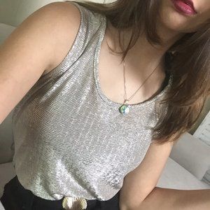 Shiny Gold Metallic Colored Tank Top